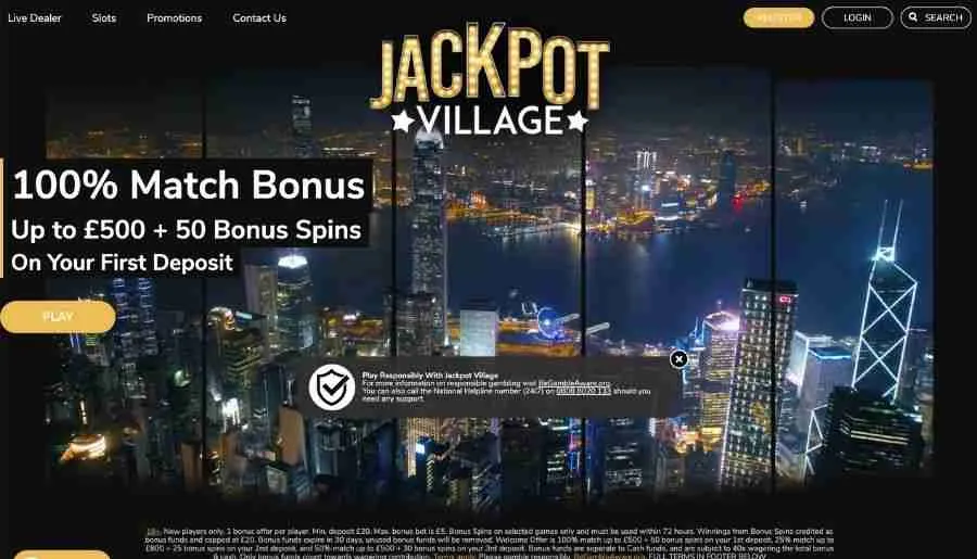 jackpot village casino - homepage